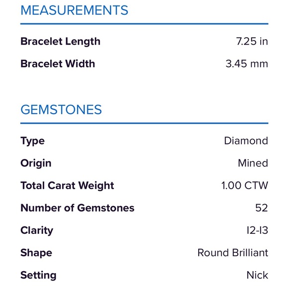 Ben Moss 10K White Gold 1 Carat Mined Diamond Tennis Bracelet - Picture 8 of 8